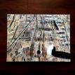 Pebble on rough wood floor
