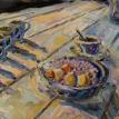 coffee and fruit on table