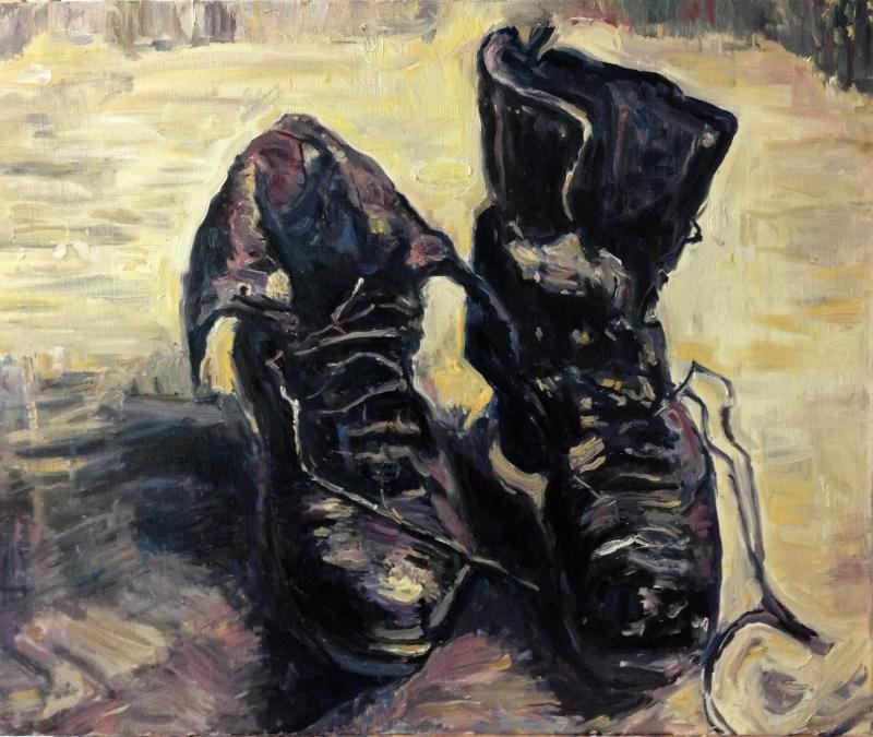 A PAIR OF SHOES, 'AFTER VAN GOGH'